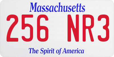 MA license plate 256NR3