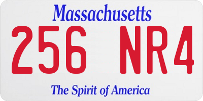 MA license plate 256NR4