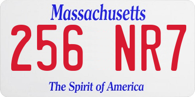 MA license plate 256NR7