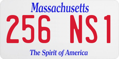 MA license plate 256NS1