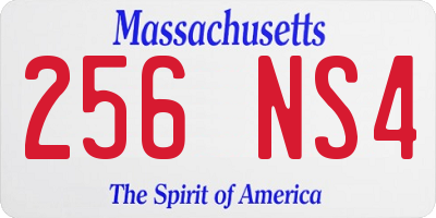 MA license plate 256NS4