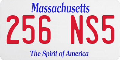 MA license plate 256NS5