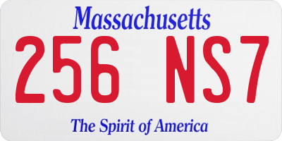 MA license plate 256NS7