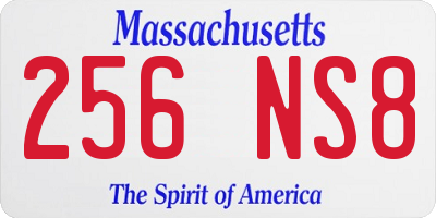 MA license plate 256NS8