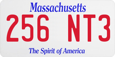 MA license plate 256NT3