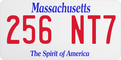 MA license plate 256NT7