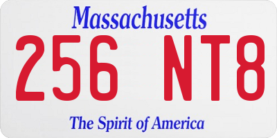 MA license plate 256NT8
