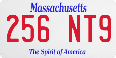MA license plate 256NT9