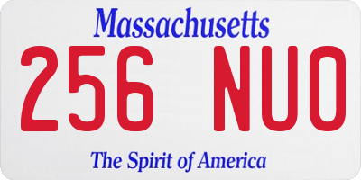 MA license plate 256NU0