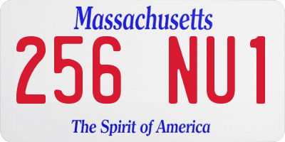 MA license plate 256NU1