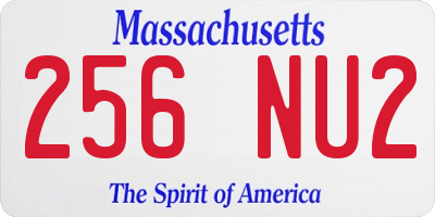 MA license plate 256NU2
