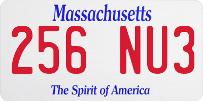 MA license plate 256NU3