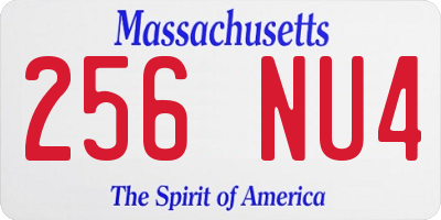 MA license plate 256NU4