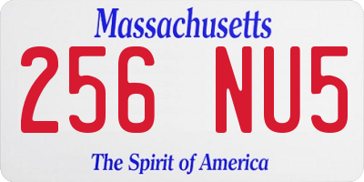 MA license plate 256NU5