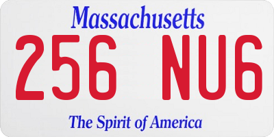 MA license plate 256NU6