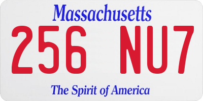 MA license plate 256NU7