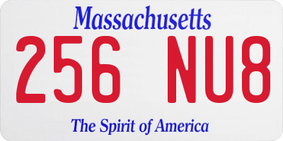 MA license plate 256NU8