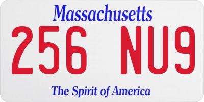 MA license plate 256NU9