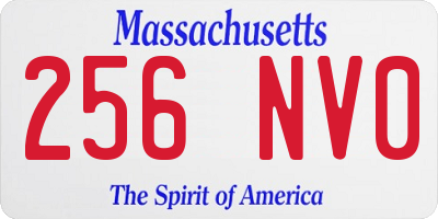 MA license plate 256NV0