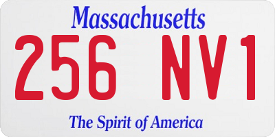 MA license plate 256NV1