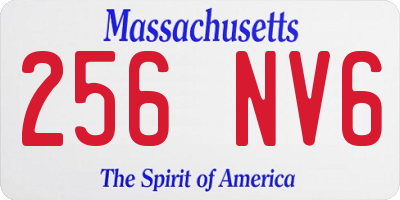 MA license plate 256NV6