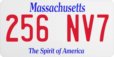 MA license plate 256NV7