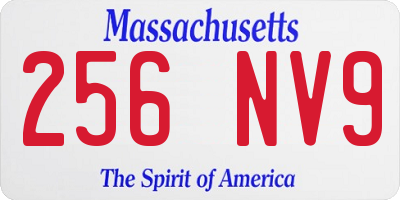 MA license plate 256NV9