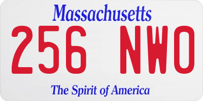 MA license plate 256NW0