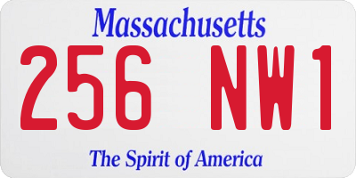 MA license plate 256NW1