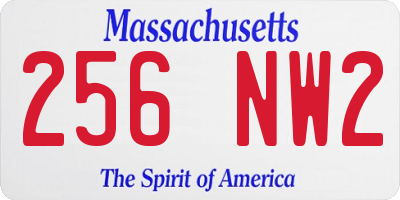 MA license plate 256NW2