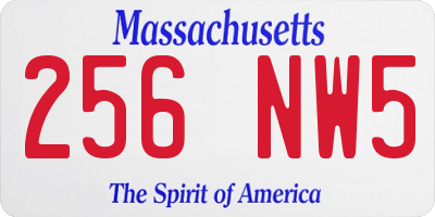 MA license plate 256NW5