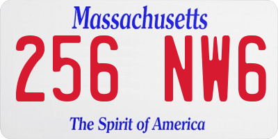 MA license plate 256NW6