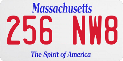 MA license plate 256NW8