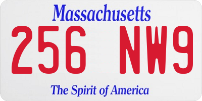 MA license plate 256NW9