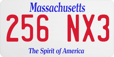MA license plate 256NX3