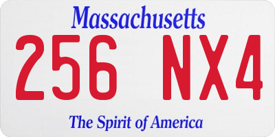 MA license plate 256NX4