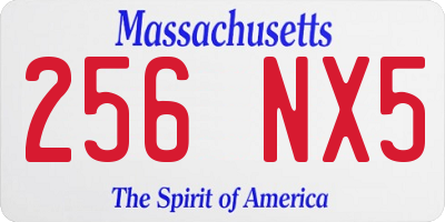MA license plate 256NX5