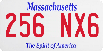 MA license plate 256NX6