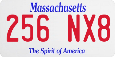 MA license plate 256NX8