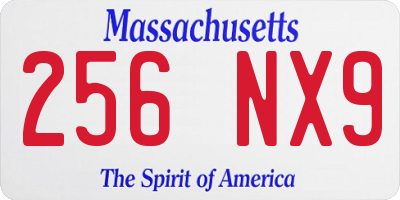 MA license plate 256NX9