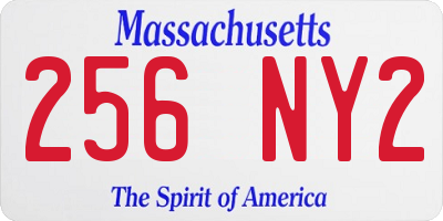 MA license plate 256NY2