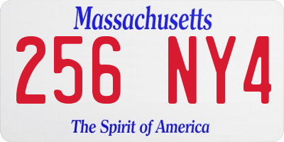 MA license plate 256NY4