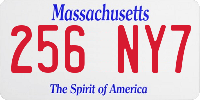 MA license plate 256NY7