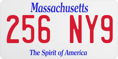 MA license plate 256NY9