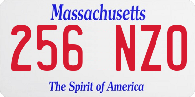 MA license plate 256NZ0