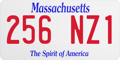 MA license plate 256NZ1