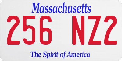 MA license plate 256NZ2