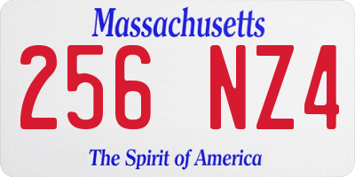 MA license plate 256NZ4