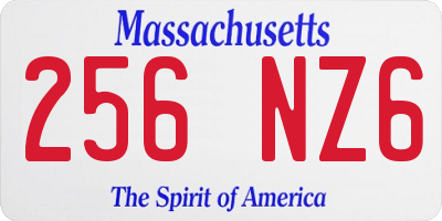 MA license plate 256NZ6