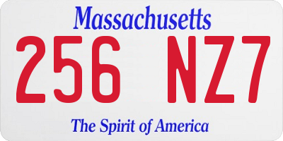 MA license plate 256NZ7